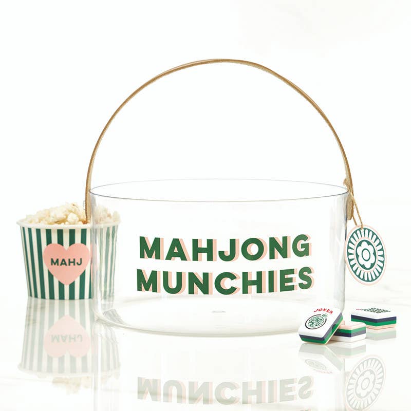 Paper Treat Cups - Mahj: Tube Packaging: 3.75" Dia x 6.75" H  ,   Paper Cup: 9 oz 2.75" H