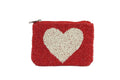 Ladies Festive Fully Beaded Heart Theme Coin Purse