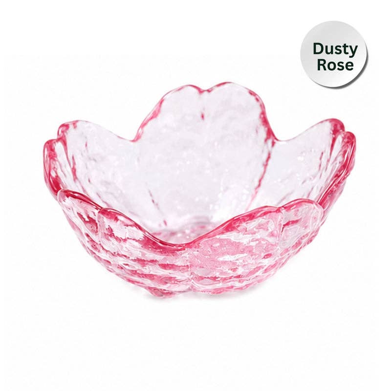 Glass Flower Dice Holder for Mahjong – Mahjong Accessory : Dusty Rose