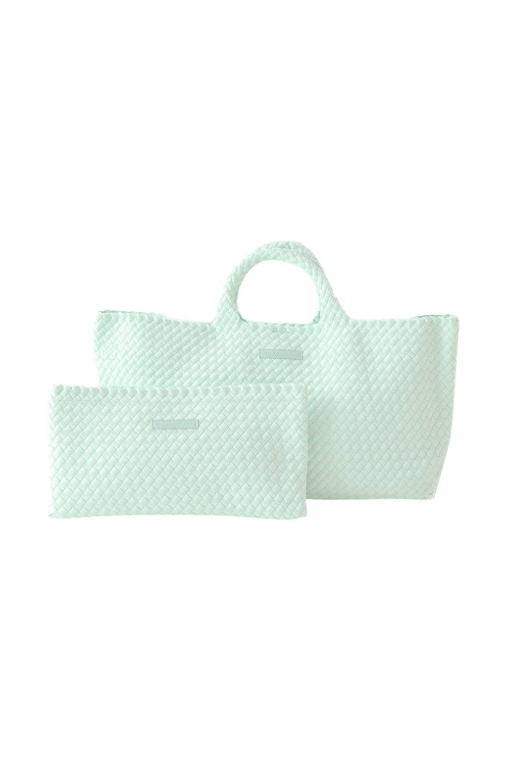 Mahjong Bag - Woven Carryall with Matching Tile Pouch: Teal