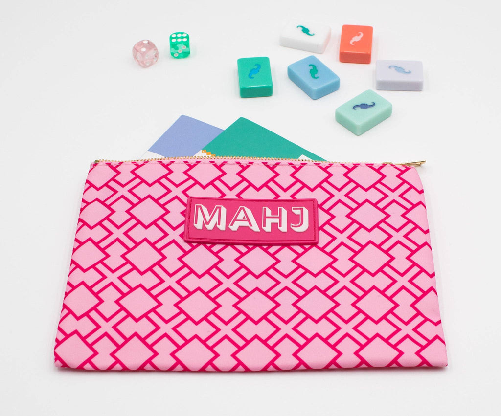 Premium Mahjong Card & Accessory Bag: Arrows- Blue Card & Accessory Bag