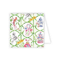 Mahjong Icons in Green Bamboo Trellis Enclosure Card