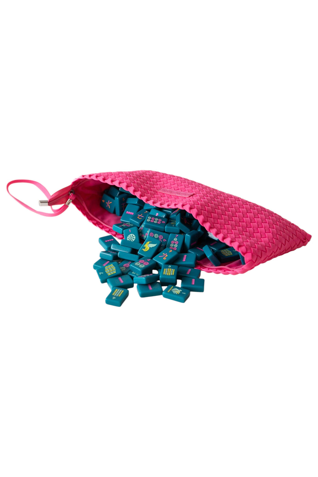 Woven Mahjong Tile Bag: Navy