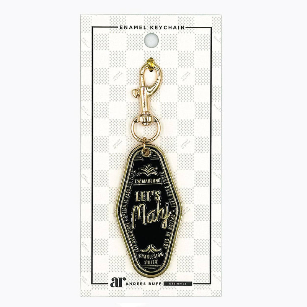 Let's Mahj Keychain Charm: White