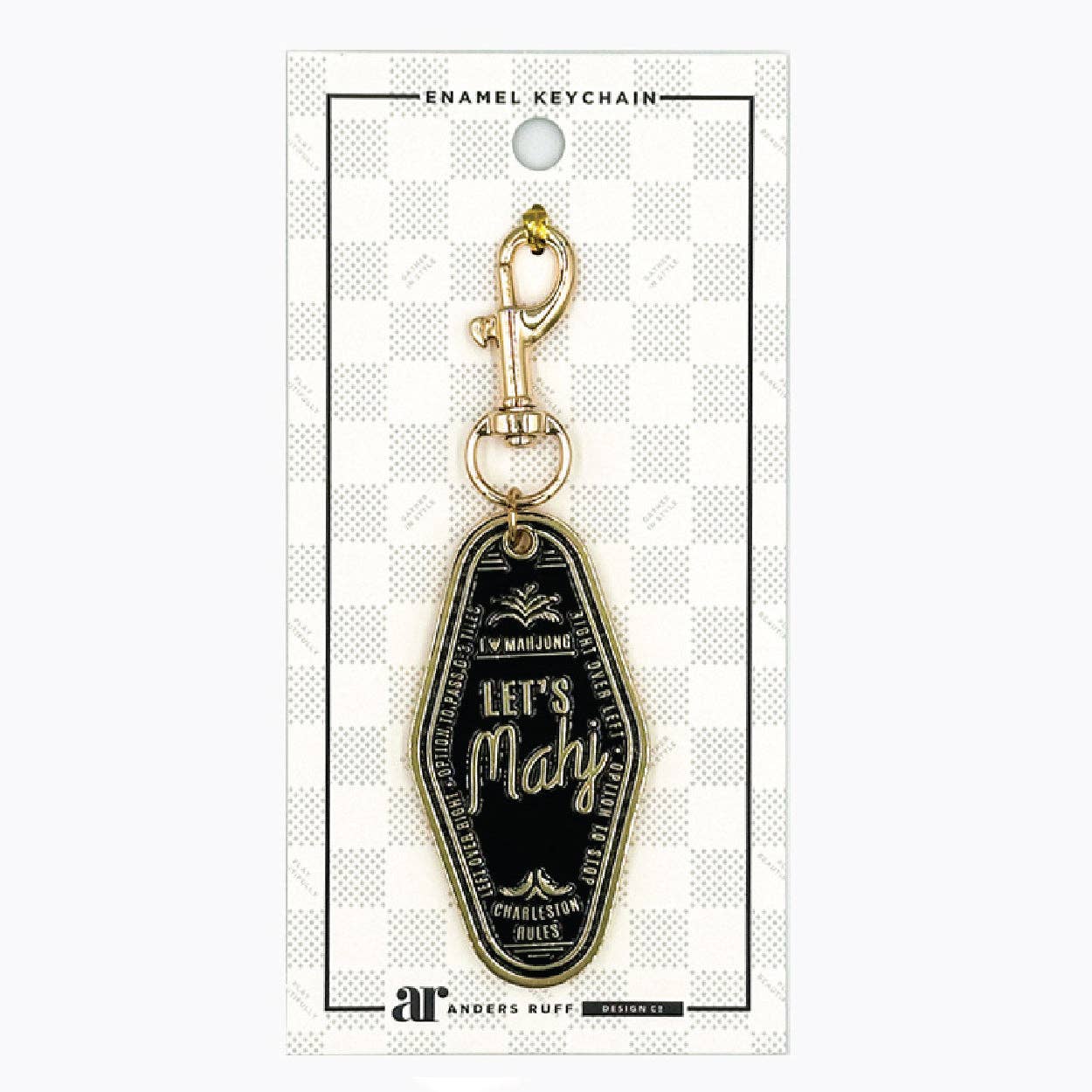 Let's Mahj Keychain Charm: White