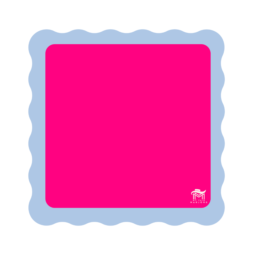MAHJONG MAT  |  Color Wave  |  Blue Center- Green Scallop - MFM