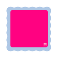 MAHJONG MAT  |  Color Wave  |  Pink Center- Blue Scallop - MFM