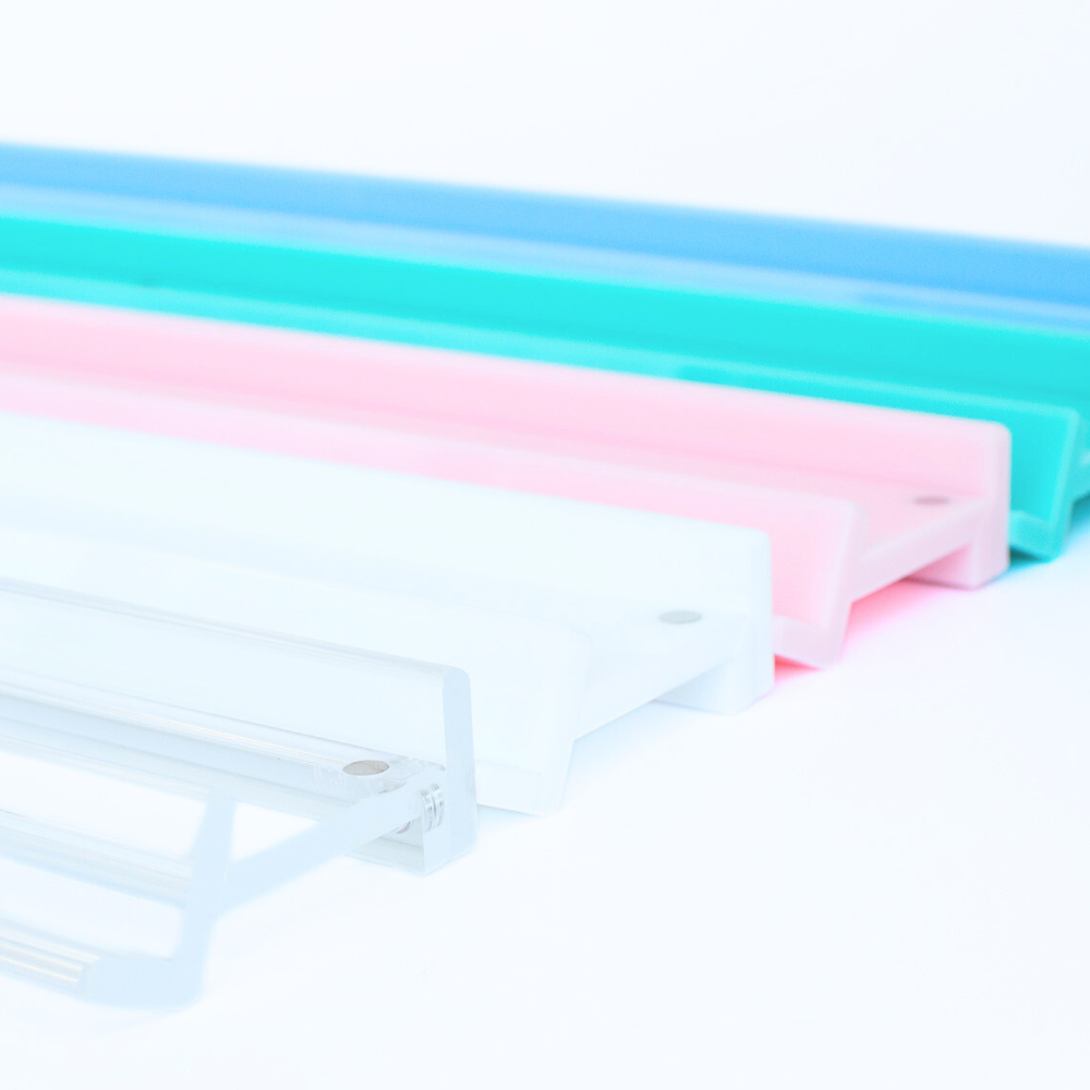 MAHJONG RACKS MFM | Premium Acrylic | 4 Racks + 4 Pushers: Solid Macaron Pink