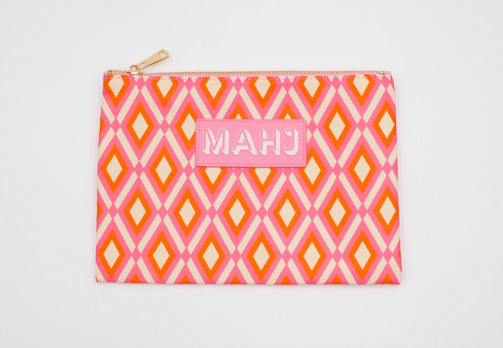 Premium Mahjong Card & Accessory Bag: IKAT- Blue Card & Accessory Bag