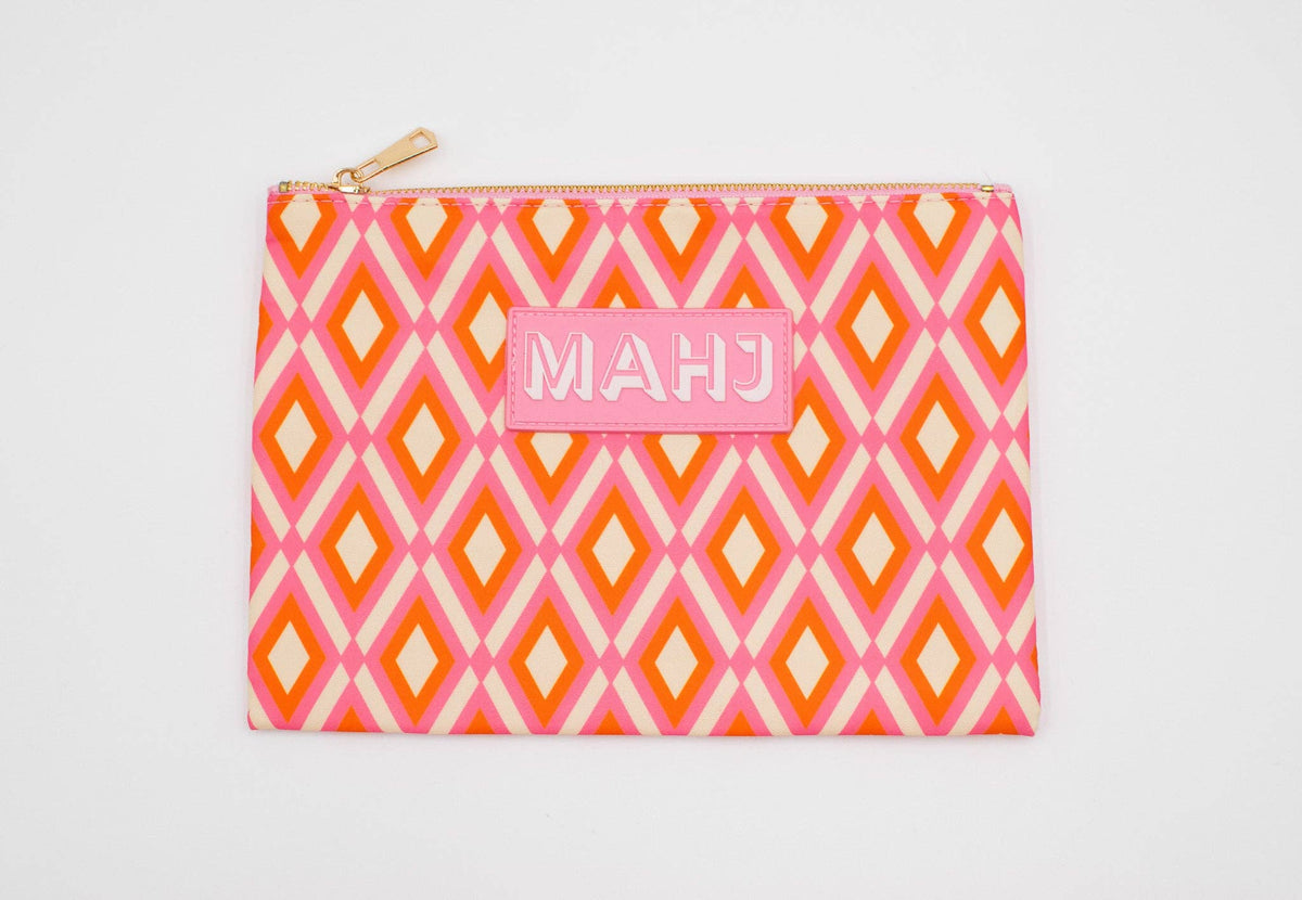 Premium Mahjong Card & Accessory Bag: IKAT- Blue Card & Accessory Bag