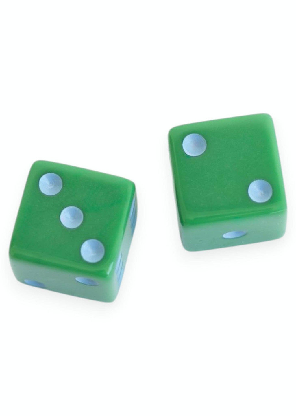 Dice (set of 2): Light Pink with Chartreuse