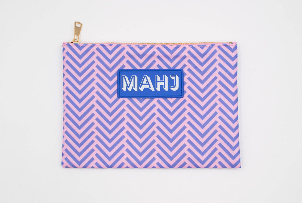 Premium Mahjong Card & Accessory Bag: Arrows- Blue Card & Accessory Bag