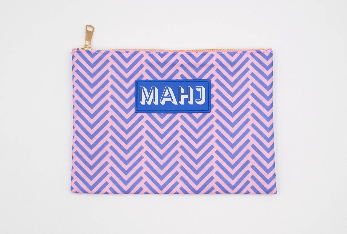 Premium Mahjong Card & Accessory Bag: Arrows- Blue Card & Accessory Bag