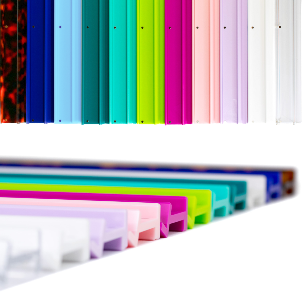 MAHJONG RACKS MFM | Premium Acrylic | 4 Racks + 4 Pushers: Solid Macaron Pink