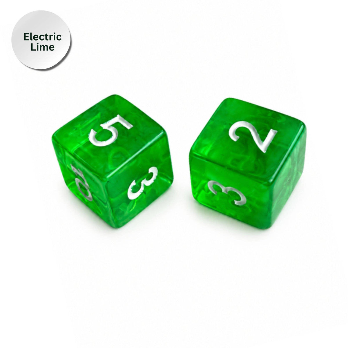 Colorful Jelly Translucent Mahjong Dice Gift Ready : Electric Lime