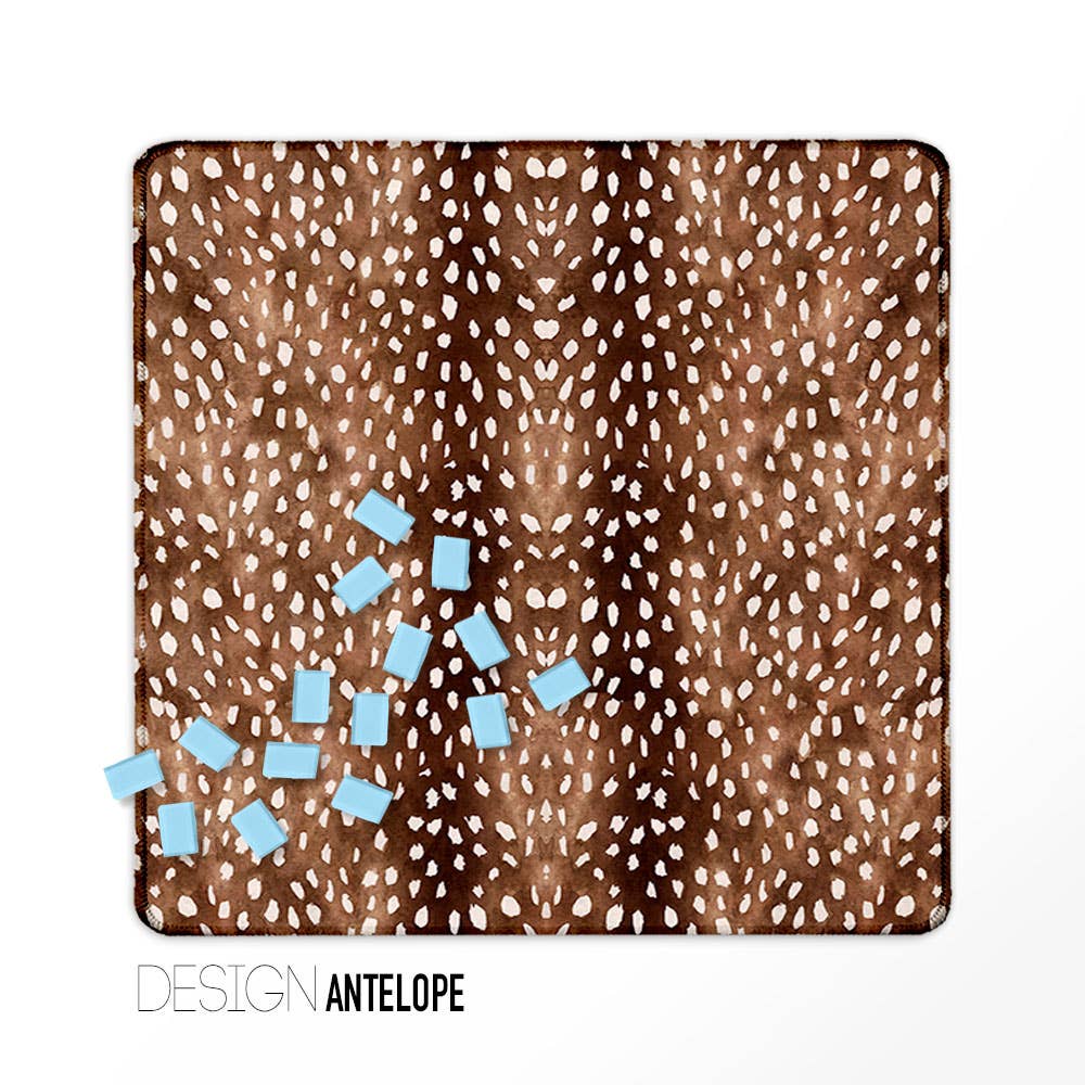 Mahjong Mat 31", Neoprene, Leopard, Tortoise, Tiger, Zebra: Antelope / Neoprene with bag